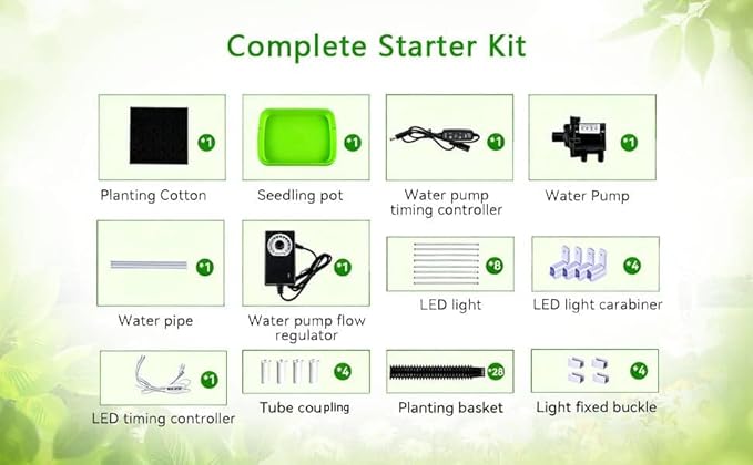 GRETEGO G&GO Hydroponics Growing System Kit with LED Grow Lights, Aero Gardening System, Hydroponic Tower, 28 Net Pots, Tomato, Green Salad, Strawberry Tower for Your Indoor Vegetable Garden
