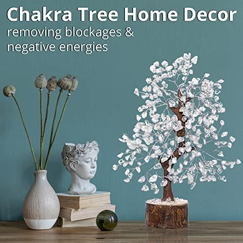 ANAYA AGATE Clear Quartz Crystal Trees for Home Decor, Office Desk Decoration, Chakra Healing Crystals and Stone for Positive Energy, Money, Good Luck, Tree of Life Spiritual for Women and Mom