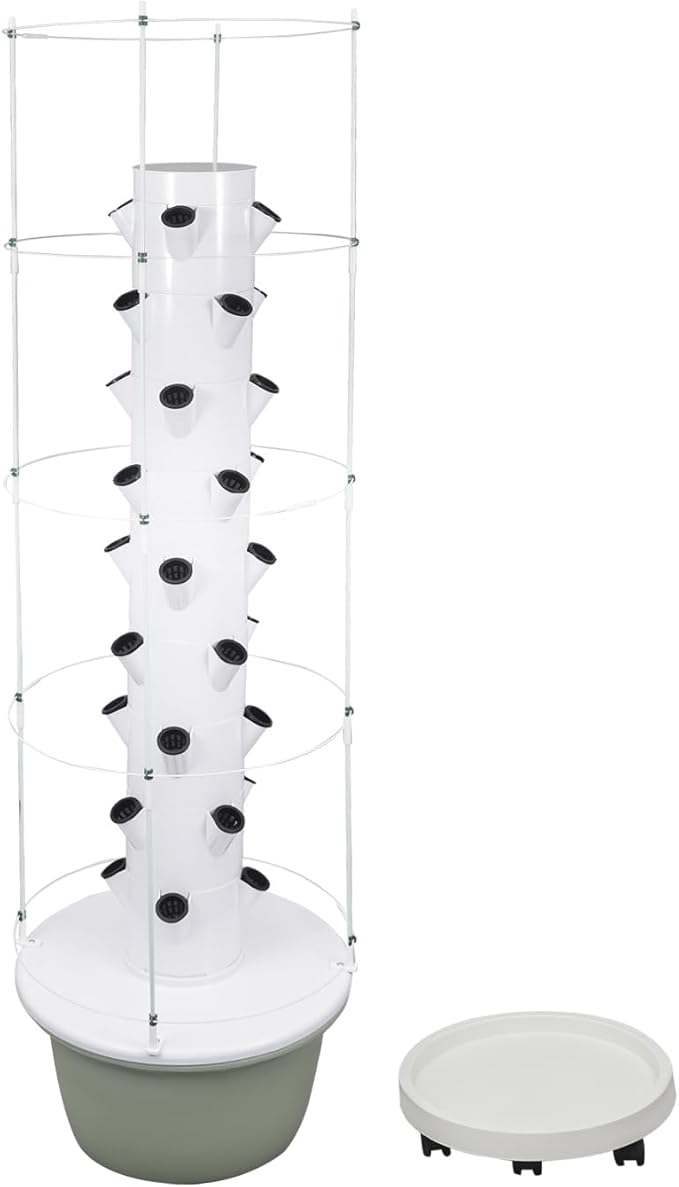 Hydroponics Growing System, 36 Pods Large Vertical Hydroponic Growing Tower with with Climbing Trellis, 9-Tier Indoor Gardening System for Herb Vegetable Fruit (Light Green, 36 Pods)