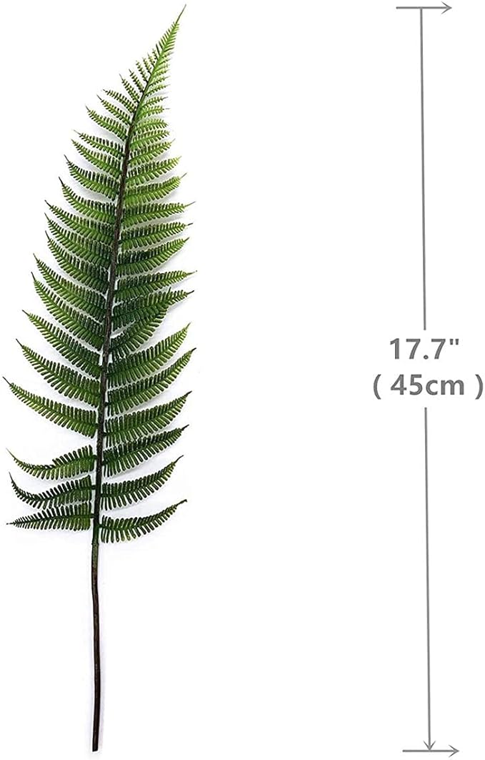 PASYOU Artificial Foliage Plants, Fake Plastic Grass Faux Shrubs Simulation Fern Leaf Real Decoration for Indoor Outdoor Home Decor Garden Party Balcony Patio Planter Filler DIY - Ferns Leaves 10 Pcs