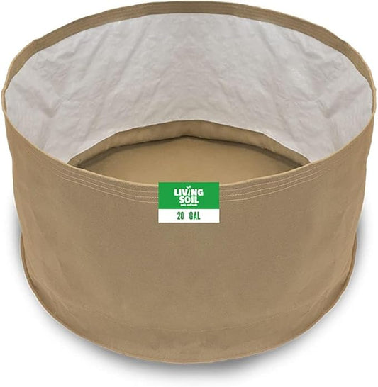 Sustainable Village Grassroots Fabric Pot 5 Pack | Grow Bag for Plants Indoors | Living Soil Planter Pots for Outdoor Plants (20 Gallon)