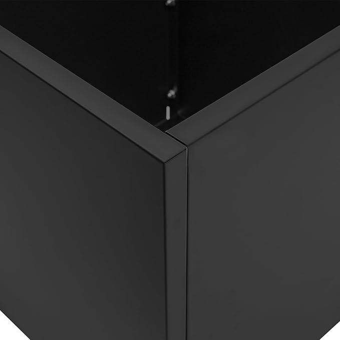 16~32inch Steel Planter Square Outdoor Planters Box Indoor Metal Large Planters Cube, Heavy Duty Flower Pot Modern for Commercial Residential Home Garden Porch Hotel Patio (Black, 20×20×20in)