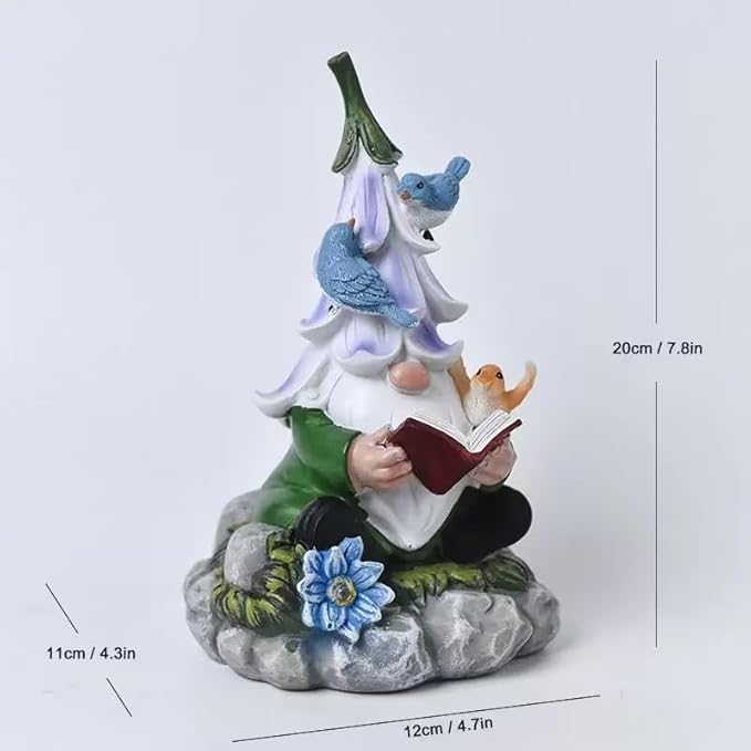 Lnzhauscia Garden Gnome Statues Decor with Solar Lights, Outdoor Decorations for Yard Porch Lawn Balcony Patio, Housewarming Gifts
