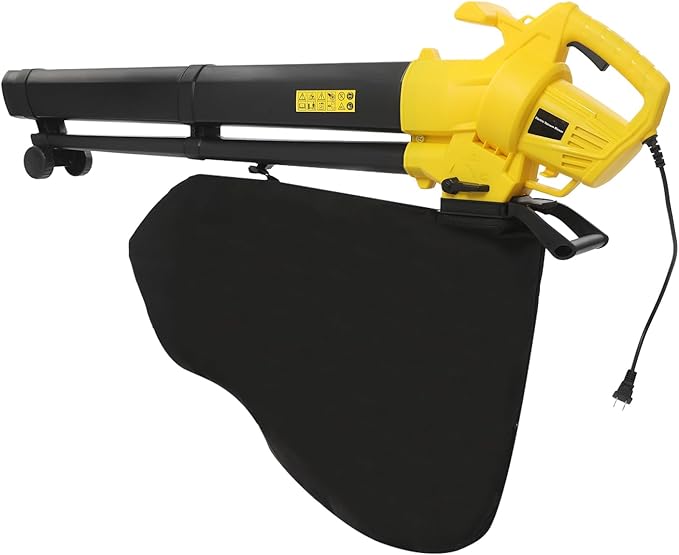 Powerful Electric Leaf Blower Vacuum 2-in-1, Corded High-Performance Yard Blower with Blowing & Vacuum Modes, Lightweight Design for Fast Lawn, Patio, Driveway and Garage Cleaning