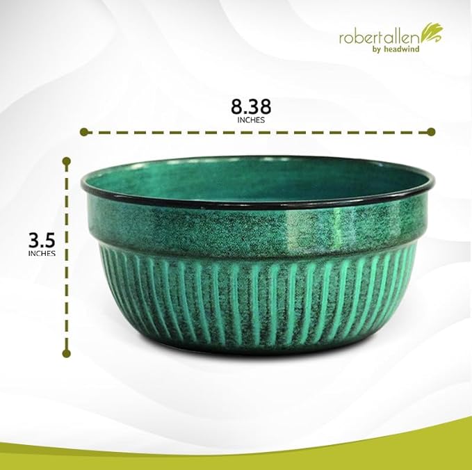 Headwind Glazed Ironstone Boutique Collection Cascade Bowl Plant Pot – Seafoam Color 8 Inch Pot for Indoor Plants - Planters for Indoor Plants - Ideal Succulent Planters by Robert Allen