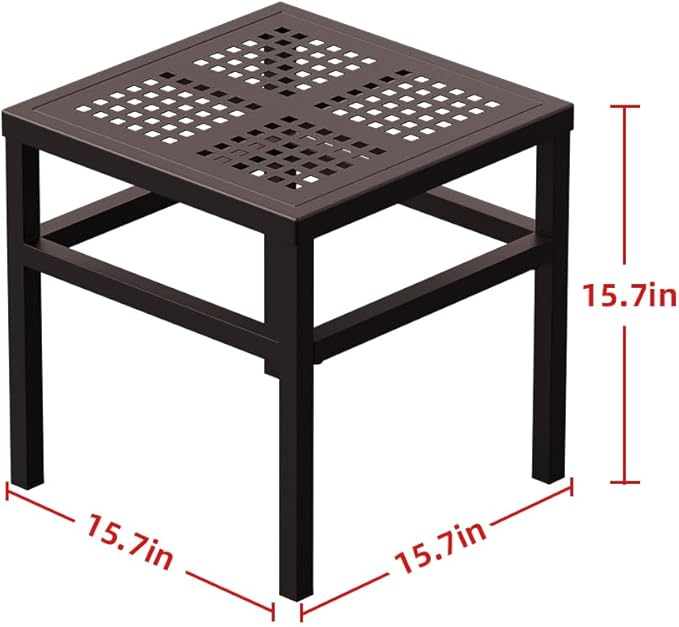 DHYGOTFUR Plant Stand - Indoor/Outdoor Extra-Sturdy Aluminum Plant Stand – Ideal for Patios, Gardens, Living Room Decoration（Brown）