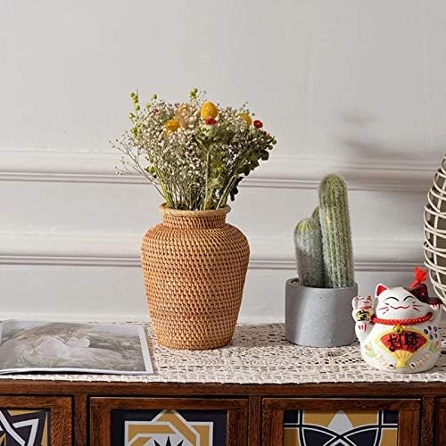 Autumn Rattan Woven Vase Art Vase Fashion Tabletop Decoration Plants Flower Pot Faddish Home Gardening Supplies Flower