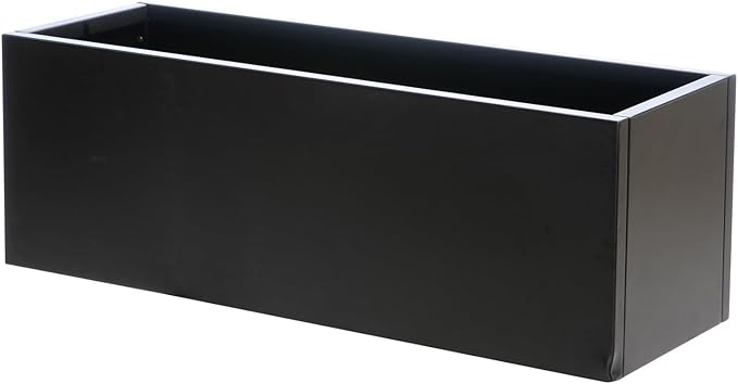NatraHedge (44" Lx 15" W x 15" H (Black- Aluminum) Hampton Classic Wooden Planter Box Indoor and Outdoor Rectangular Garden Planter Use for Patio, Yard, Greenhouse, Vegatable, Flowers, and Herb