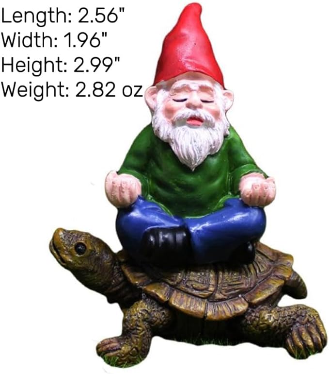 Garden Gnomes Turtle Figurines, Gnome Statue Decorations Fairy Garden Accessories for Outdoor Indoor Lawn Statue Patio Yard Flower Pot Home Decoration