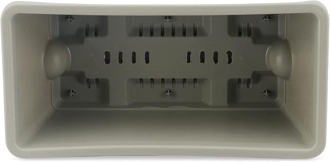 LEXININ 6 Pack 14 Inch Plastic Rectangular Window Planter Box, Window Vegetable Planter Box with Trays, Rectangular Flower Pots for Windowsill, Garden, Balcony, Patio, Grey