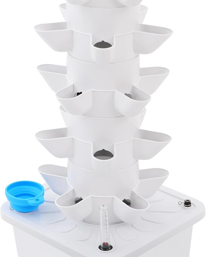 Hydroponics Growing System, 35 Pods Vertical 7 Tiers Hydroponic Tower, Vertical Garden Planter with Water Pump, Hydroponic Germination Kit for Fruits, Vegetables, Herbs