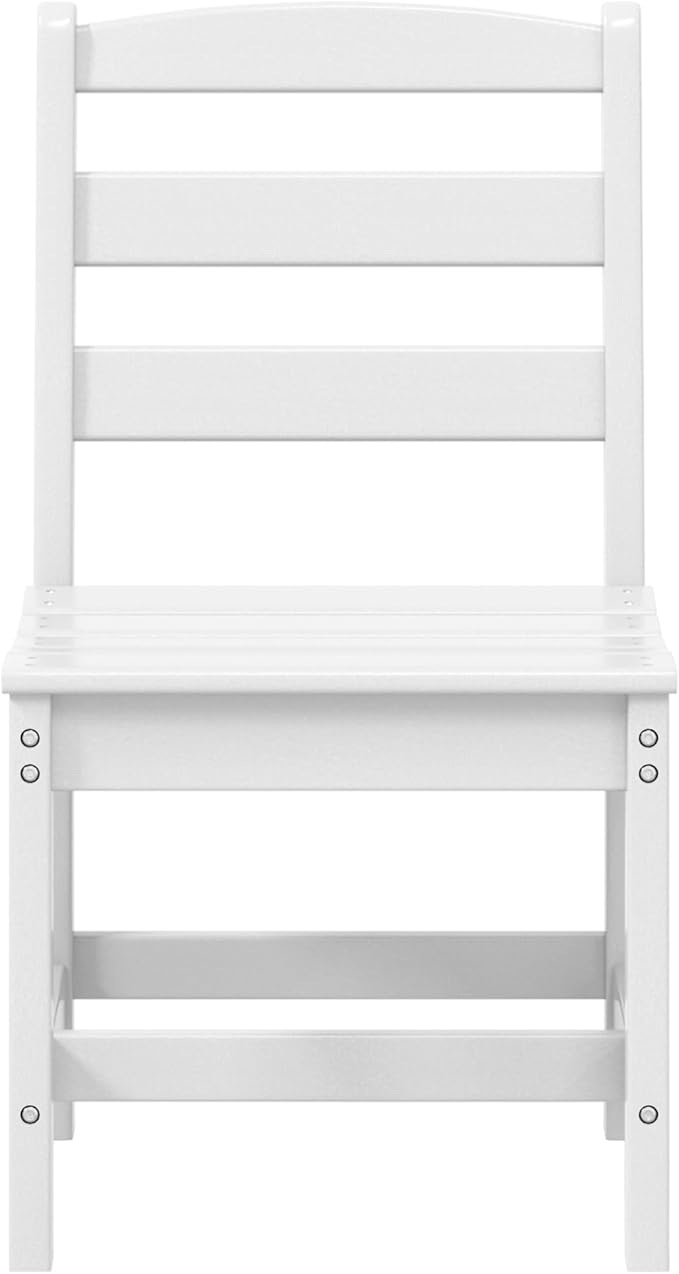 WestinTrends Ashore Outdoor HDPE Patio Classic Armless Dining Side Chair, White