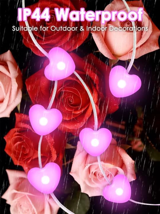 Valentines Heart Fairy Lights Battery Operated with Remote, 10FT 30 LED Pink Heart String Lights with 8 Modes & Timer, Twinkle Light for Outdoor Indoor Proposal Anniversary Wedding Valentines Decor
