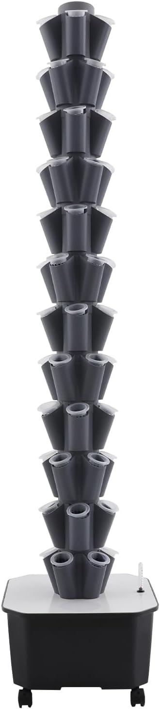 Hydroponics Growing System, 12 Layers 60 Plant Sites Indoor Hydroponic Tower with Water Pump, Vertical Garden Planter with Wheels, Hydroponic Germination Kit for Gardening Lover