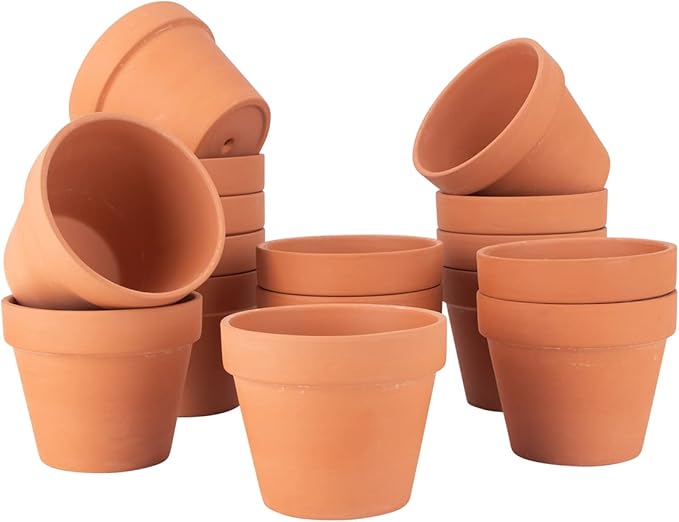 BLQH [26 Pack] 4" Planter Nursery Pots Terracotta Pot Clay Ceramic Pottery Cactus Flower Pots Succulent Plants Garden Pot (4")