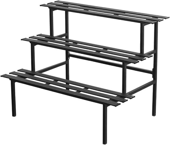 DHYGOTFUR Versatile 3-Tier Metal Plant Stand, Ladder Designed, Heavy-Duty Utility Storage Rack for Indoor & Outdoor Use, Decorative Plant Display for Home, Garden, Patio, and Balcony.