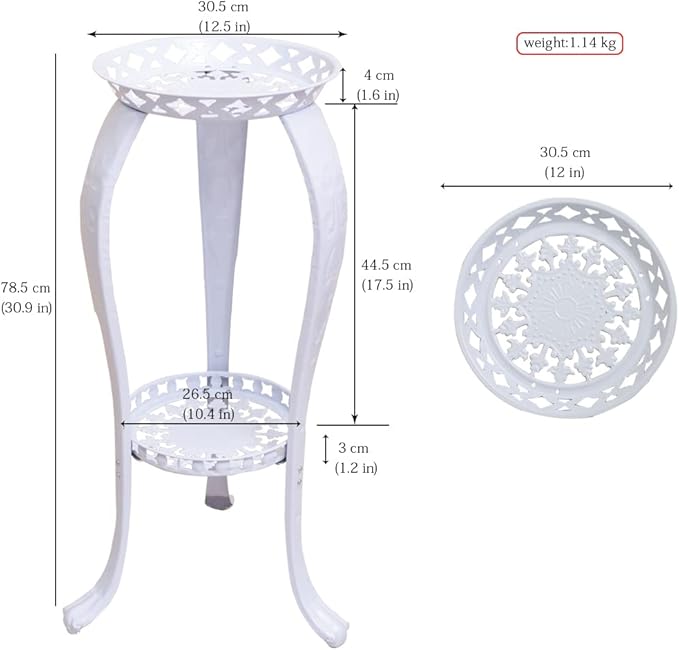 2 Pack Metal Potted Plant Stand 2 Tier Tall Flower Pot Stands Decorative Flower Pot Rack Planter Holders Indoor Outdoor