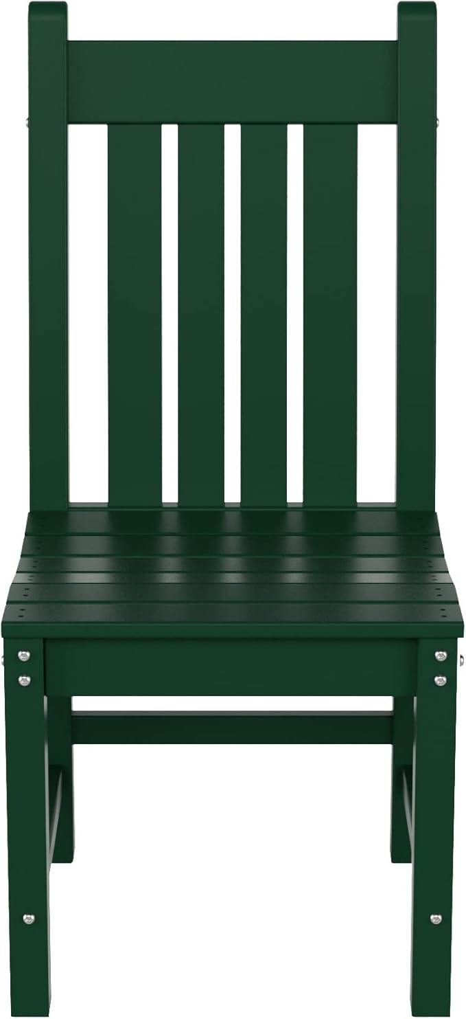 WestinTrends Malibu HDPE Outdoor Armless Patio Dining Chair Dark Green