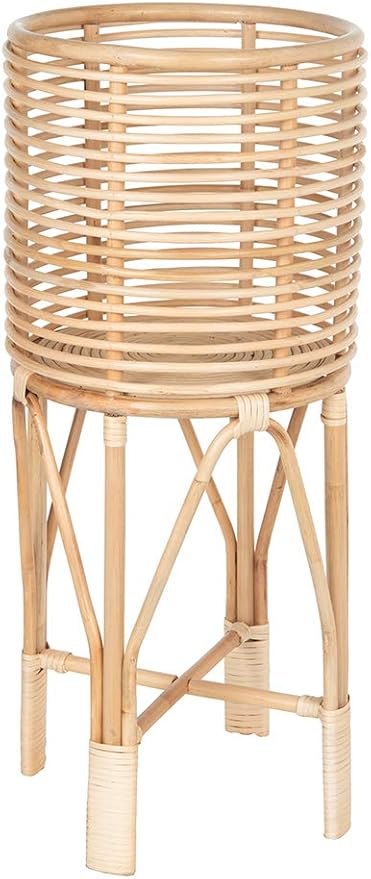 KOUBOO Rattan Indoor Plant Stand - Plant Holder, Rattan Shelf, Tiered Plant Stand, Planter Display, Home Storage for Plant Pots, Medium, Natural Brown