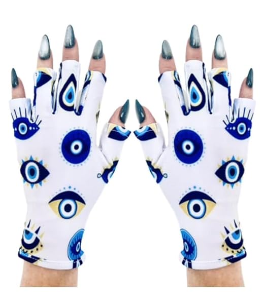 ManiGlovz - The Original UPF 50+ UV Light Protective Nail Gloves | Gel Manicure Gloves and Anti UV Fingerless Gloves for Women | Can be Used as Sun Protection Gloves for Driving | See No Evil