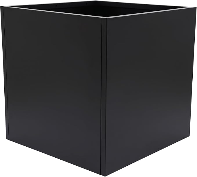 DYNAMI Square Planter Box Black Steel Planter,26x26x26in Metal Planter Box Large Cube Plant Pot for Outdoor Plants,Modern Heavy Duty Flower Pot for Patio, Deck, Yard, Garden