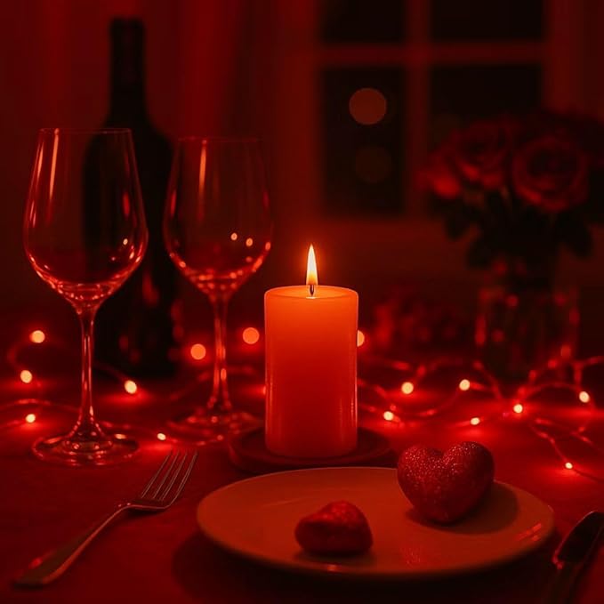 2 Pack Total 200 LED Fairy Lights Battery Operated String Lights with Remote & 8 Modes, 33FT Waterproof Copper Wire Battery Powered Twinkle Lights for Outdoor Christmas Parties Decoration Red
