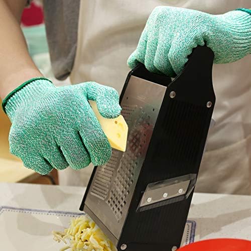 Evridwear Cut Resistant Gloves Food Grade Level 5 Kitchen Safety Protection (Medium, Green)