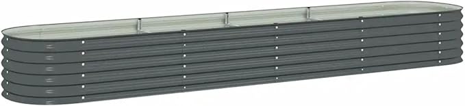 Zateety 13ft x 13ft Large Metal Raised Garden Bed, Anthracite Grey Galvanized Steel Planter Box, 157.5" Outdoor Square Gardening Bed for Vegetables, Flowers & Herb Garden (17.3" Deep)