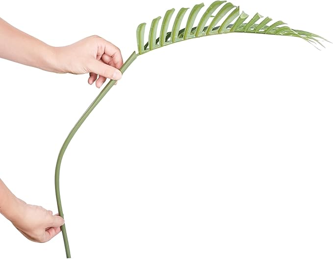 VEVOR Artificial Palm Tree, 4 FT Tall Faux Plant with 10 Artificial Leaves and Moss-Covered Potting Soil, Lifelike Green Fake Tree for Home Office Christmas Decor Indoor Outdoor - 2 Pack