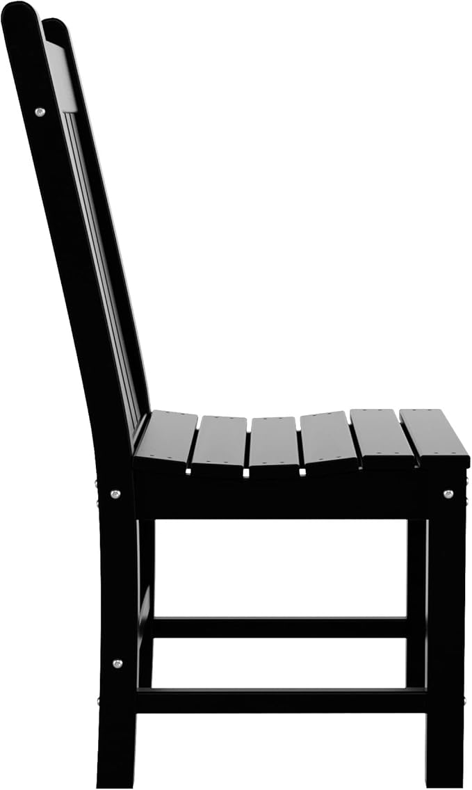 WestinTrends Malibu HDPE Outdoor Armless Patio Dining Chair Black