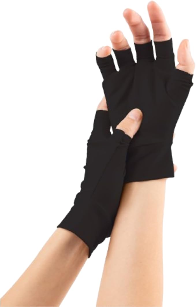 Light Skin Tone Fingerless Gloves – Made in USA – Conceal Bruises & Protect Thinning Skin
