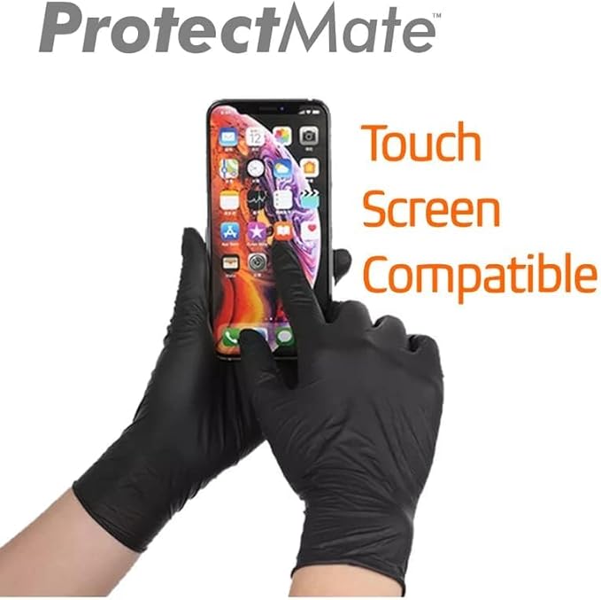 5 Mil Black Nitrile Gloves for Food Prep - Textured Food Prep Gloves - Food Handling Gloves Disposable Latex Free