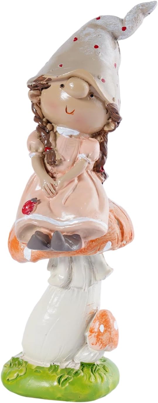 Garden Mushroom Gnome Resin Statues - Outdoor Patio & Lawn Decor, Indoor Home Ornament, Gnome Couple Garden Figurines, Ideal Gift for Parents & Friends