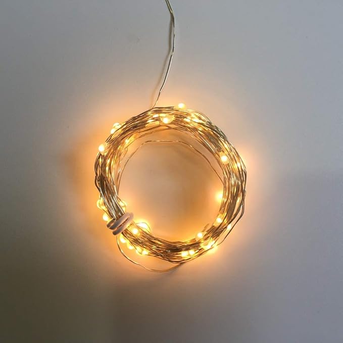 Luna Gift 2 Pack 50 Count Mini Led Fairy Lights,Battery Operated String Light with Waterproof Battery Box and Timer 6Hours on/18Hours Off for Indoor/Outdoor Wedding Party Decoration(Warm White)