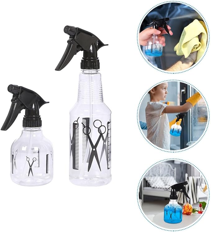 Hair Salon Spray Bottles Pressurized Fine Mist Nozzle Sturdy Plastic Watering Bottles for Barber Shops and Home