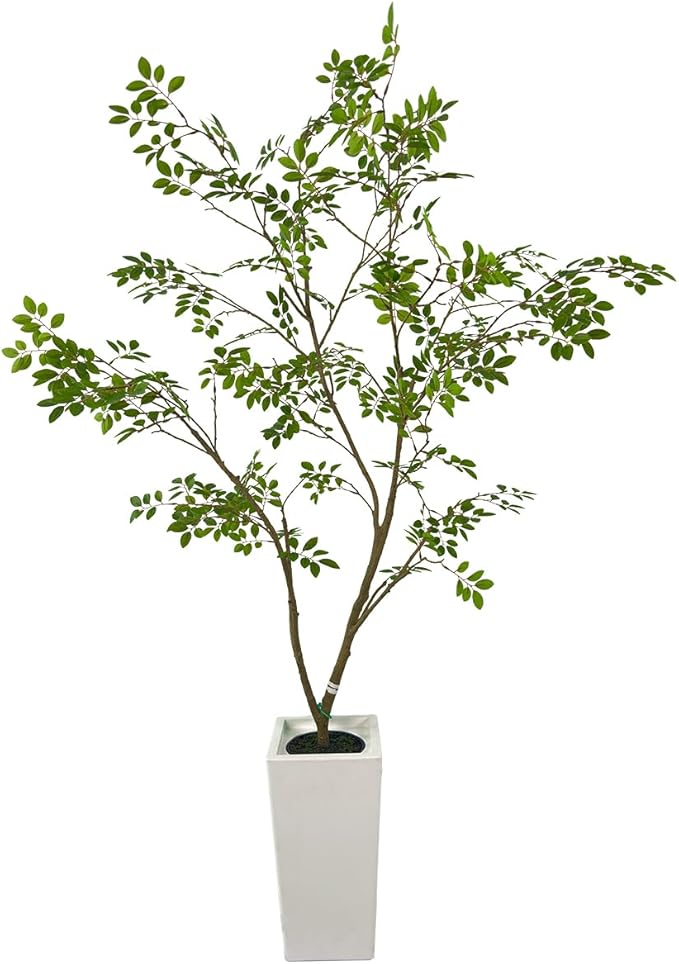 AfanD Artificial Elm Tree Faux Elm Tree 6ft Tall Fake Plant in Pot Fake Silk Tree Faux Plants Indoor