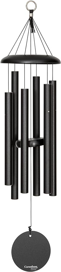 Corinthian Bells by Wind River - 30 inch Black Wind Chime for Patio, Backyard, Garden, and Outdoor Decor (Aluminum Chime) Made in The USA