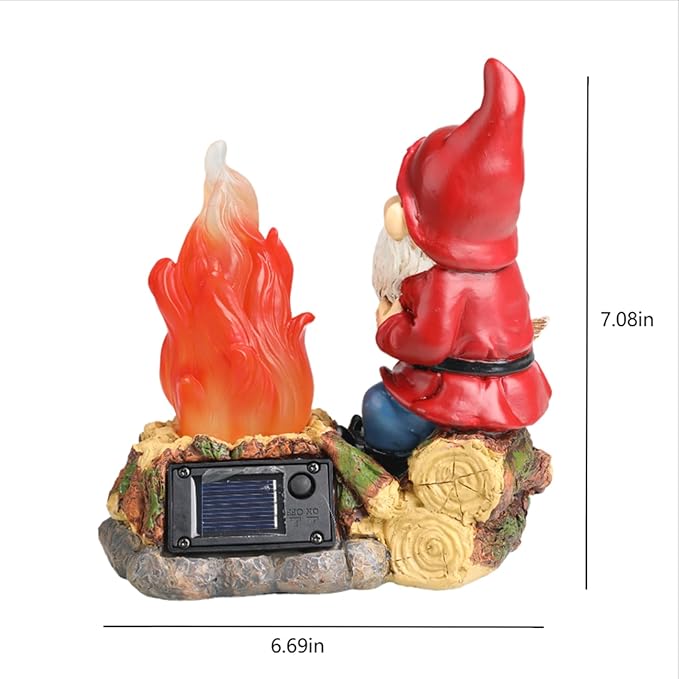 Solar Light-Up Garden Gnome Statue - Waterproof Outdoor Decor for Garden, Yard, Porch Patio Lawn Balcony,Decorations for Families and Holiday Enthusiasts for Women,Grandma, Housewarming