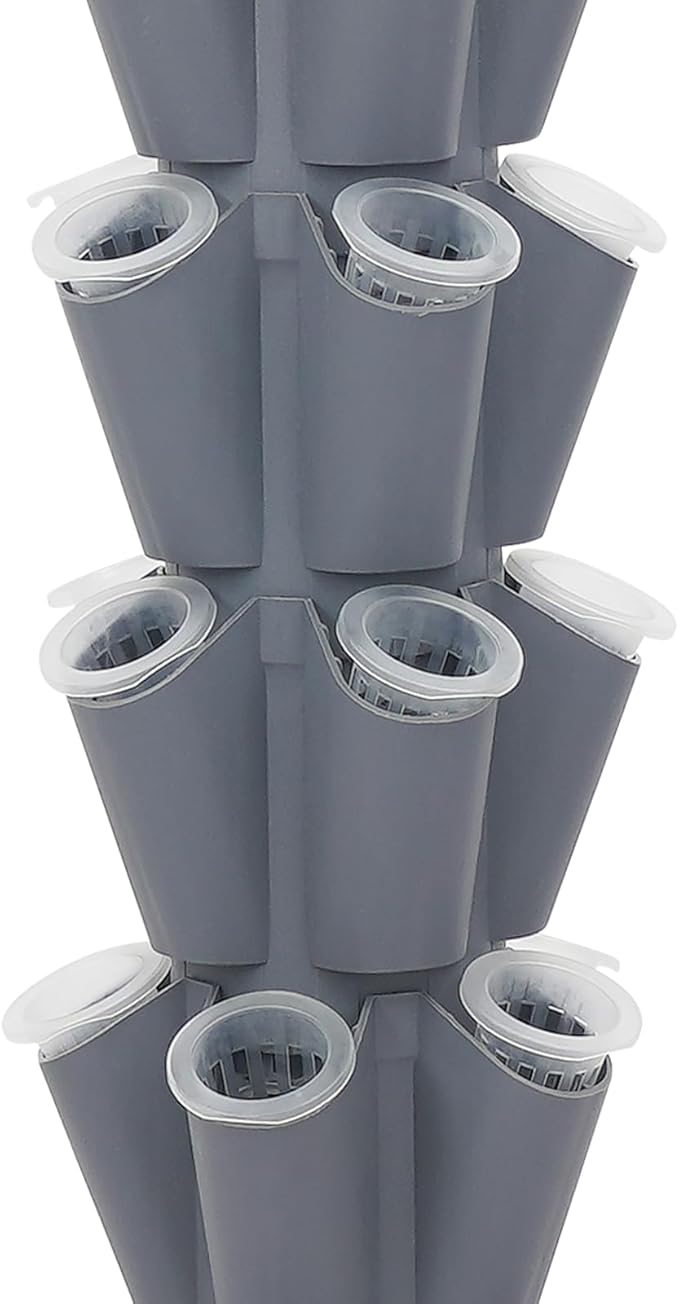 Hydroponic Growing System, 50-Plant Vegetable Planter Tower with Wheels, Outdoor Indoor Garden Vertical Planter Germination Kit with Water Pump, Intelligent Water Circulation & Timer Function