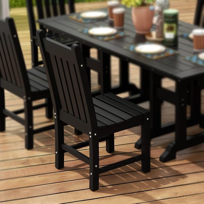 WestinTrends Malibu HDPE Outdoor Armless Patio Dining Chair Black