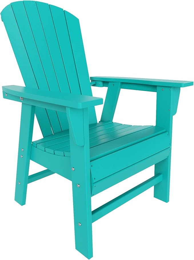 WestinTrends Dylan Dylan Outdoor Patio Shell-Back Adirondack Dining Chair Weather Resistant Turquoise