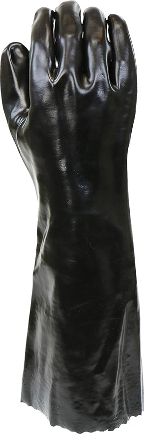 West Chester 12018 Chemical Resistant PVC Coated Work Gloves: 18" Length, Size Large, 2 Pairs