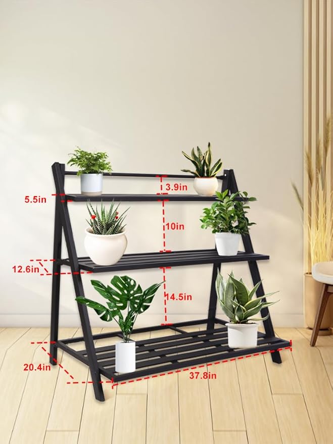 DHYGOTFUR Aluminum Plants Shelf Outdoor, Multiple Flower Holder Rack, Metal Plant Stands Home Decor for Balcony Living Room Patio Garden (3-Tier)