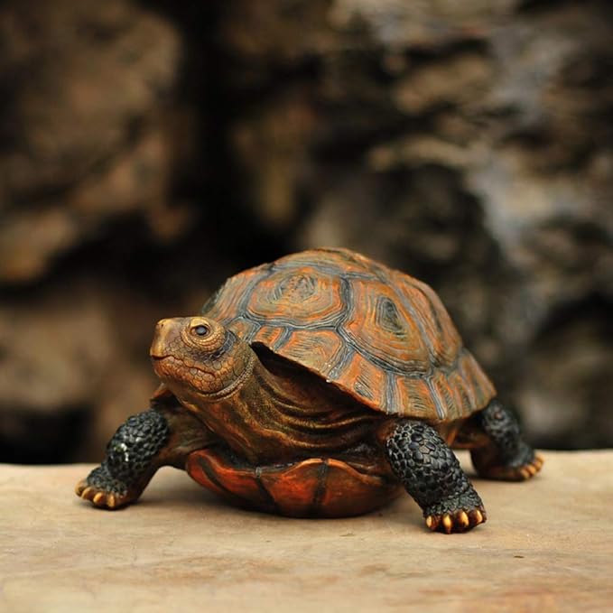 Danmu Realistic Tortoise Garden Statue, Lifelike Resin Tortoise Outdoor Decor for Yard Patio, Weather-Resistant Lawn Art Sculpture (L 12 9/10" x 9 2/5" x 5 1/2") 1 Pack