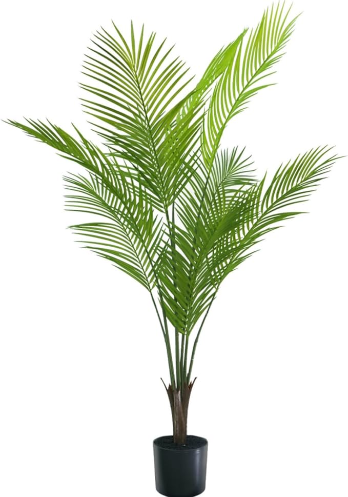 5ft Artificial Palm Tree - Tall Fake Palm Tree Indoor, UV-Resistant Faux Tropical Plants Outdoor, Large Potted Plant for Home Office Living Room Garden Decor