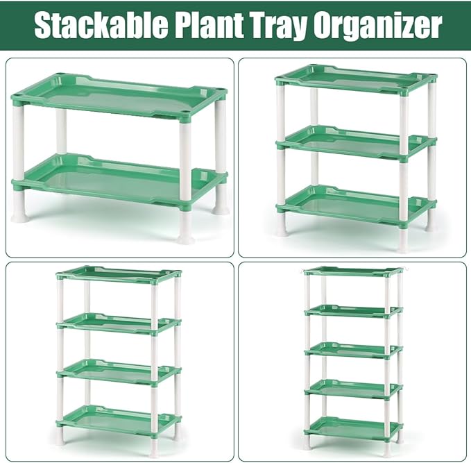 5-Tier Seed Starter Tray Plant Stand with Grow Lights Full Spectrum Sunlike Plant Light for Indoor/Greenhouse Small Plant Pots, Cell Trays, Succulents, Seedlings Gardening