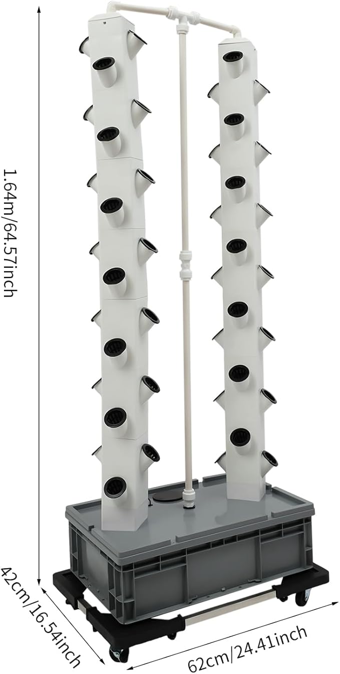 Hydroponics Growing System Kit,56 Pods Vertical Indoor Smart Garden Kit, Indoor Herb Garden with Wheels, Plant Germination Kit for Vegetable Fruit (56 Holes)