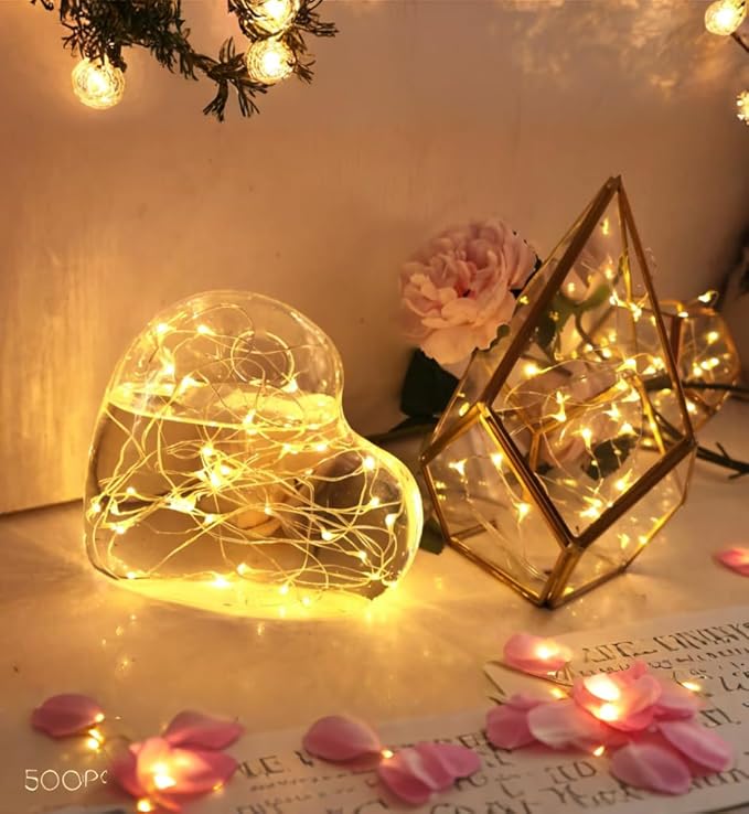 OakHaomie 6 Pack Fairy Lights Battery Operated No Remote LED Starry String Lights 30 Micro Starry LEDs on 10ft Copper Wire Light for DIY Wedding Centerpiece Table Decorations (Copper Warm White)