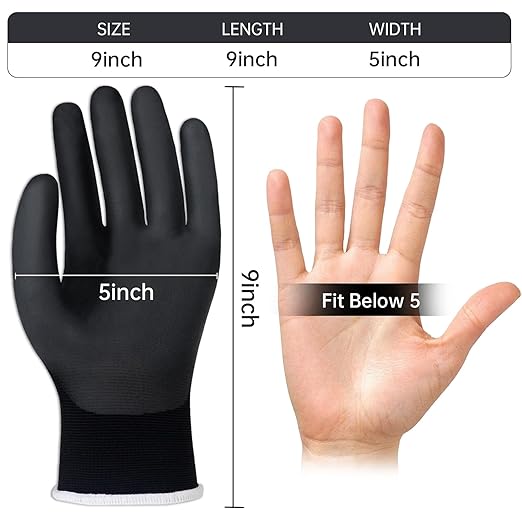 5 Pairs Insulated Electrician Gloves 500V Touch-Screen Voltage/Flame Retardant Work Gloves, Electrical Rubber Non-slip Texture Design for Electricians Prevent Shock