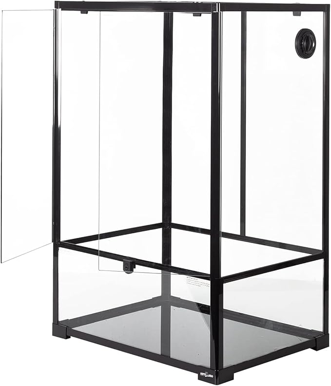 REPTI ZOO 67 Gallon Glass Terrarium Tank,Knock-Down Paludarium Large Terrarium 24"x18"x 36”,Bio Deep Base 10”, Double Hinge Door, Siphon Gravel Cleaner Set Included